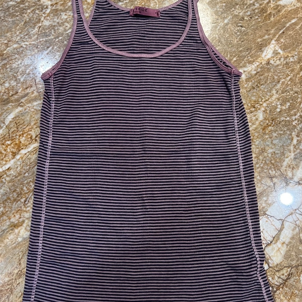 Stateside Brand Tank Top- Women  Size XS- Purple and Grey Striped - Picture 11 of 14